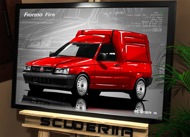 Miniatura: QUADRO DECORATIVO FIAT FIORINO FURGÃO - PERSPECTIVE