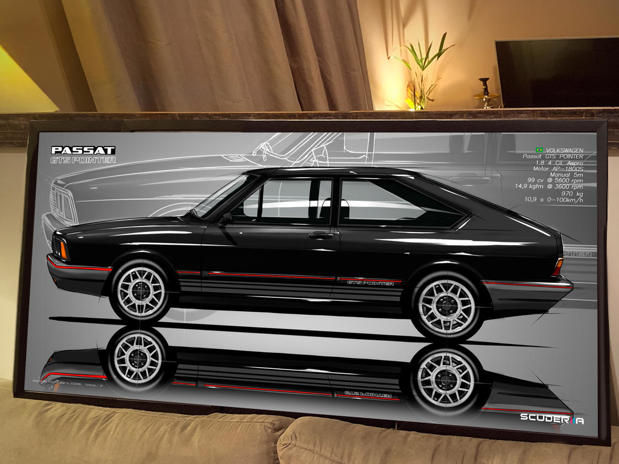Miniatura: QUADRO DECORATIVO VOLKSWAGEN PASSAT GTS POINTER - SIDE STREET - Wide 87cm x 45cm