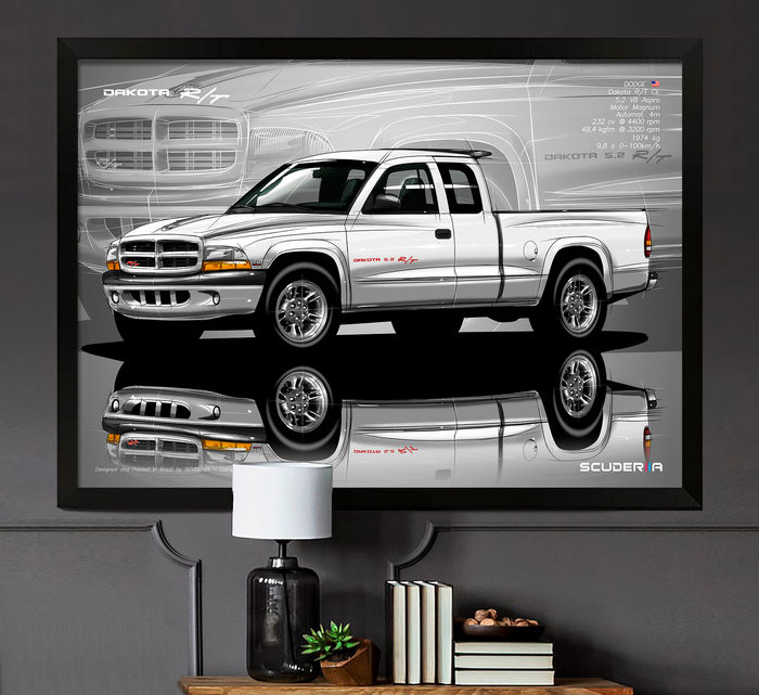 Miniatura: QUADRO DECORATIVO DODGE DAKOTA R/T V8 CE - PERSPECTIVE