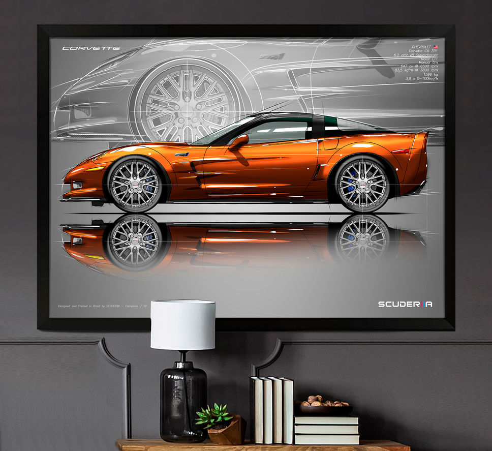 Miniatura: QUADRO DECORATIVO CHEVROLET CORVETTE ZR1 6.2 V8 (C6) - SIDE STREET