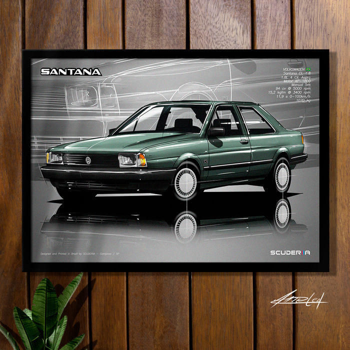 QUADRO DECORATIVO VOLKSWAGEN SANTANA CL 1.8 2P 1987 1988 1989 1990 1986 - PERSPECTIVE