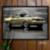 POSTER QUADRO DECORATIVO FORD MUSTANG GT FASTBACK 67 - PERSPECTIVE MUSCLE CAR AMERICAN CAR  PRESENTE CRIATIVO ENTUSIASTA