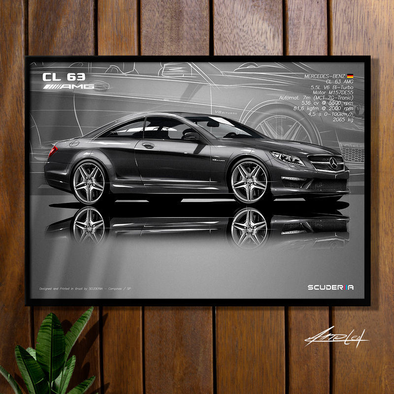 Miniatura: QUADRO DECORATIVO MERCEDES-BENZ CL63 AMG 5.5 V8 (C216) - PERSPECTIVE