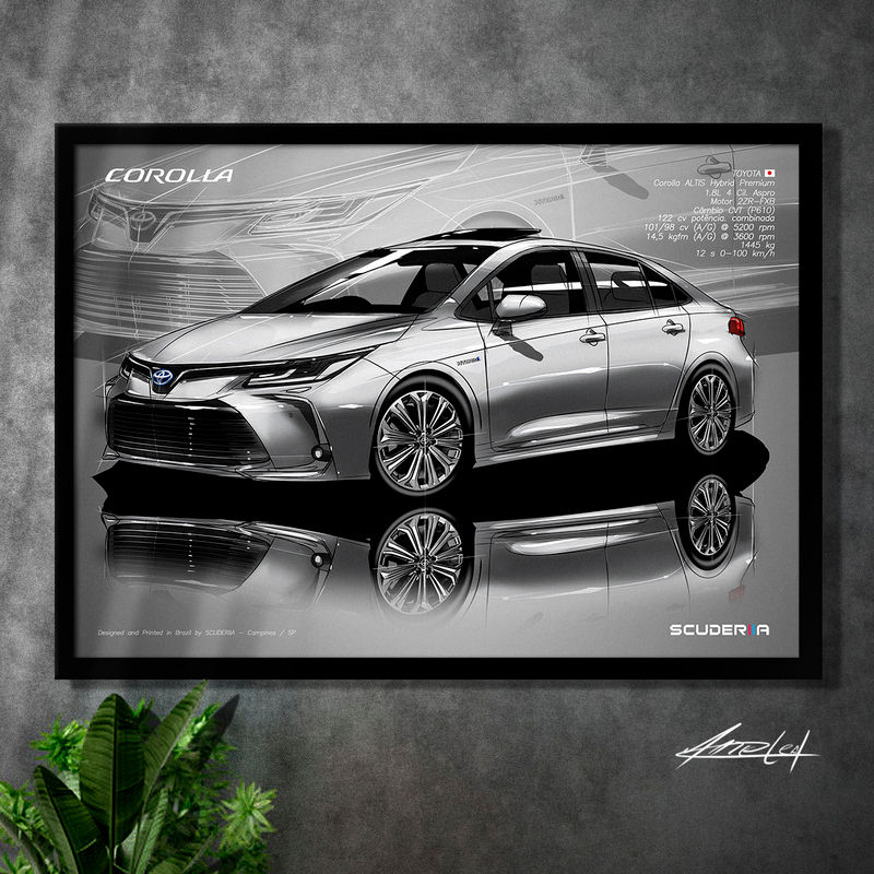 Thumbnail: QUADRO DECORATIVO TOYOTA COROLLA ALTIS HYBRID PREMIUM 2020+ - PERSPECTIVE