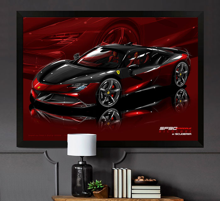Miniatura: QUADRO DECORATIVO FERRARI SF90 STRADALE BICOLORE by SCUDERIIA - PERSPECTIVE