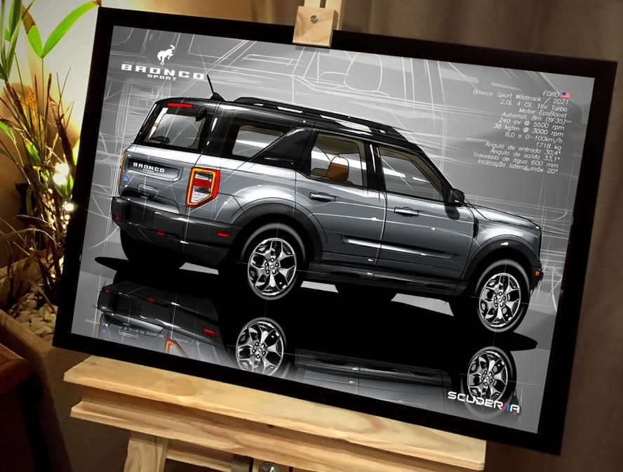 Miniatura: QUADRO DECORATIVO FORD BRONCO SPORT - PERSPECTIVA TRASEIRA