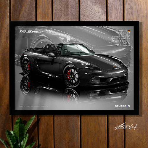 QUADRO DECORATIVO PORSCHE 718 GTS BOXSTER - PERSPECTIVE