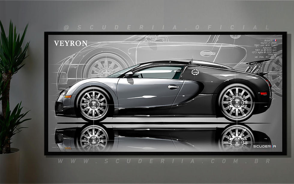 Thumbnail: QUADRO DECORATIVO BUGATTI VEYRON - SIDE STREET WIDE 87cm x 45cm