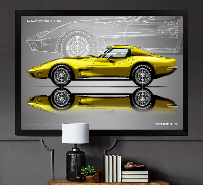 Miniatura: QUADRO DECORATIVO CHEVROLET CORVETTE C3 STINGRAY V8 5.7 - SIDE STREET