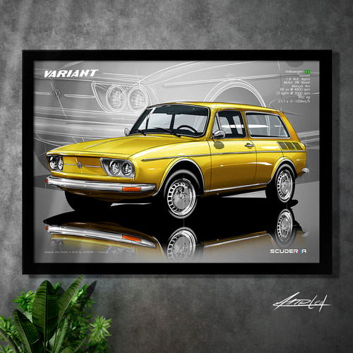 QUADRO DECORATIVO VOLKSWAGEN VARIANT 1.6 1972-1976 - PERSPECTIVE