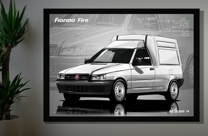 Miniatura: QUADRO DECORATIVO FIAT FIORINO FURGÃO - PERSPECTIVE