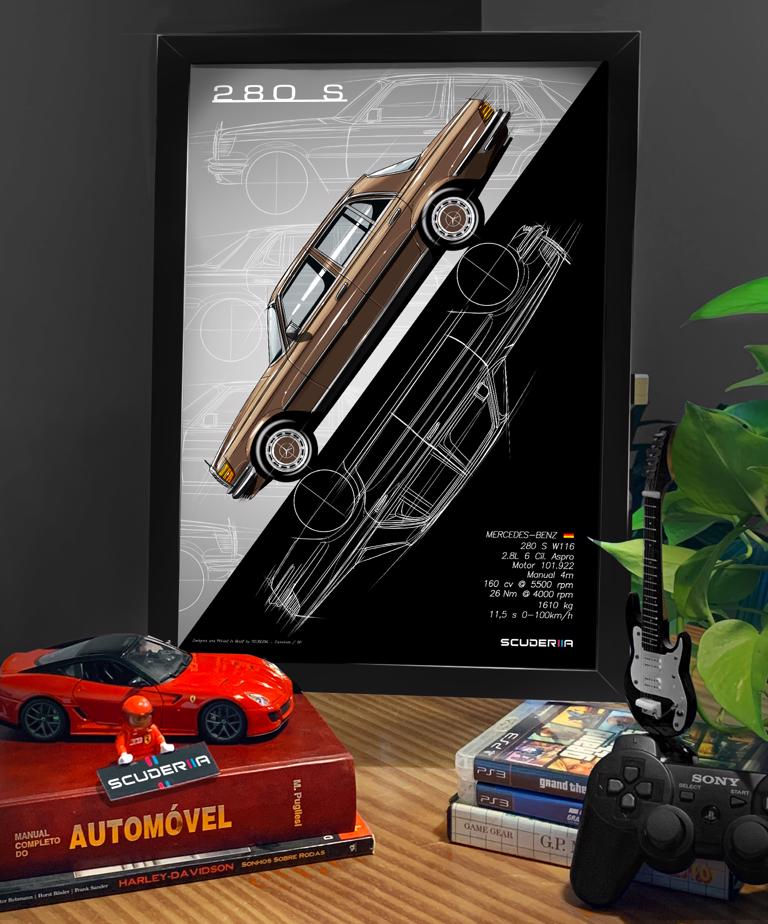 Miniatura: QUADRO DECORATIVO MERCEDES-BENZ 280 S 2.8 160cv (W116) - GRADIENT STREET