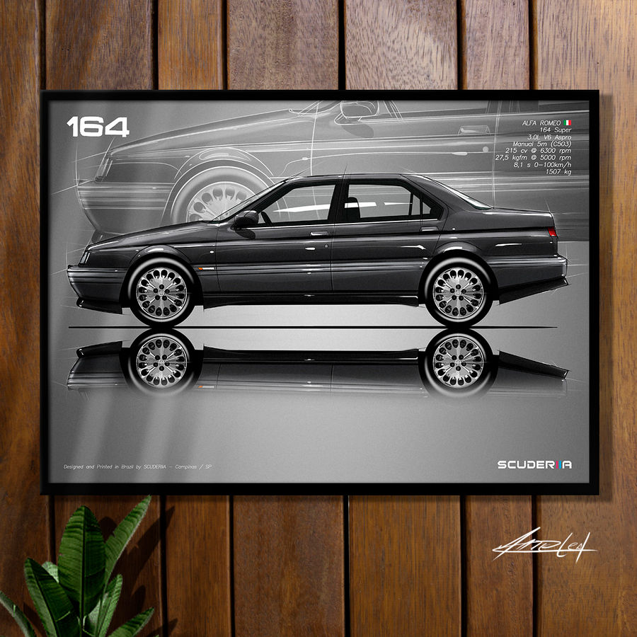 Miniatura: QUADRO DECORATIVO ALFA ROMEO 164 3.0 V6 - SIDE STREET