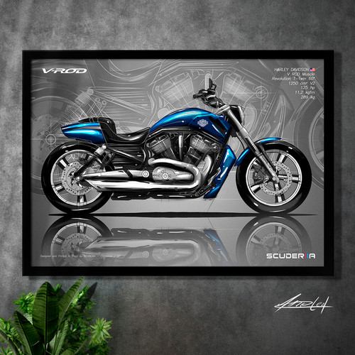 Harley Davidson 2003's【グッドフェード】 QUADRO DECORATIVO HARLEY-DAVIDSON V ROD MUSCLE - SIDE STREET