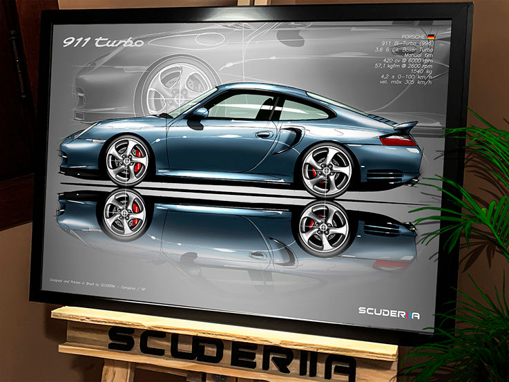 QUADRO DECORATIVO PORSCHE 911 TURBO 3.6 420cv (996) - SIDE STREET