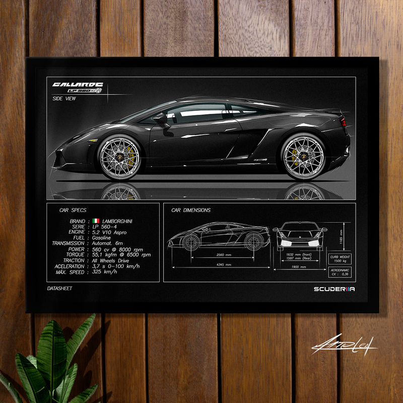 Miniatura: QUADRO DECORATIVO LAMBORGHINI GALLARDO 5.0 V10 LP 560-4 - DATASHEET