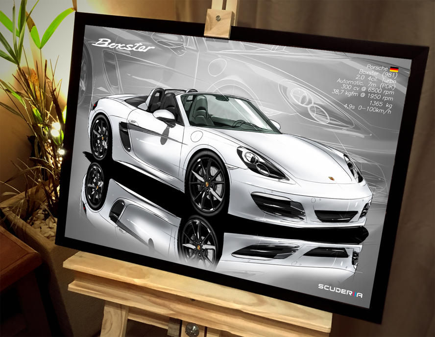 Miniatura: QUADRO DECORATIVO PORSCHE BOXSTER 981 2.0T - PERSPECTIVE SCUDERIIA