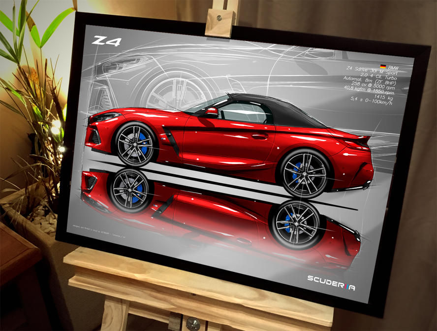 Miniatura: QUADRO POSTER BMW Z4 G29 SDRIVE 30i M Sport 2.0 TWINPOWER G29 - SIDE STREET TURBO