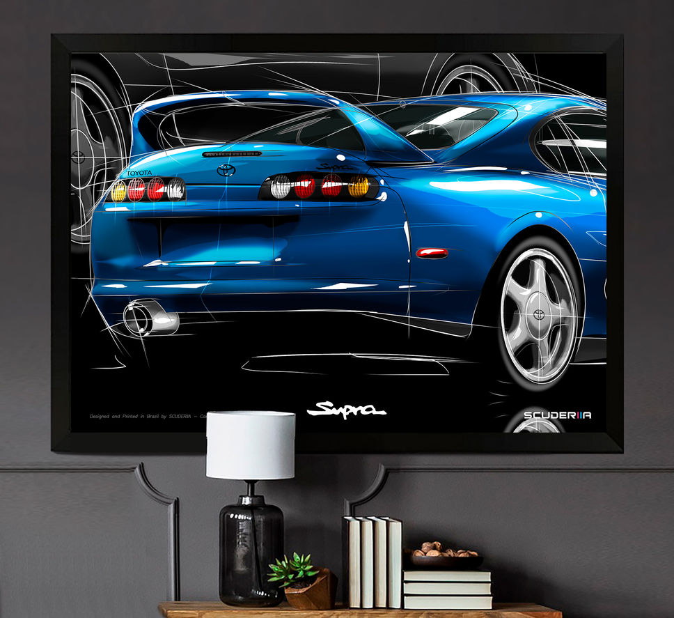 Miniatura: QUADRO DECORATIVO TOYOTA SUPRA 3.0 BITURBO 324cv 2JZ (MK4) -PERSPECT ART