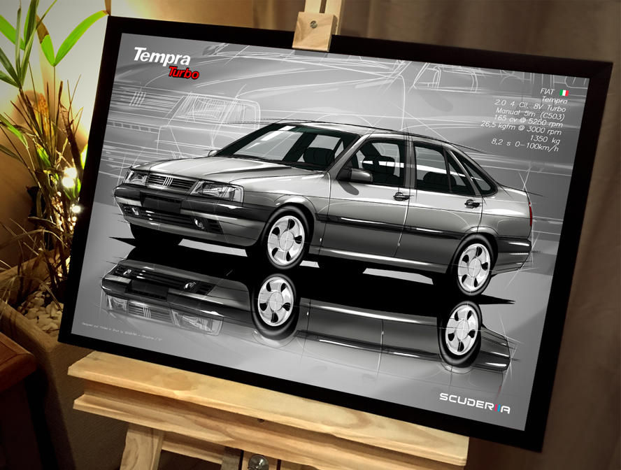 Thumbnail: QUADRO POSTER TEMPRA 1992-1995 4P TURBO i.e. - PERSPECTIVE 8V FIAT