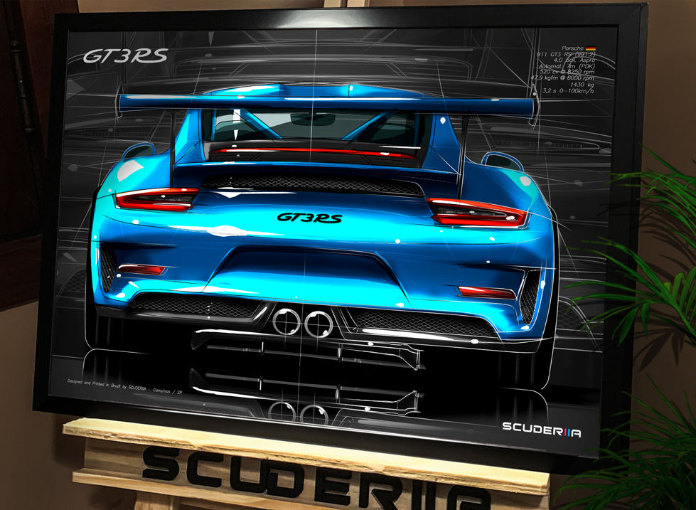 Miniatura: QUADRO DECORATIVO PORSCHE 911 GT3RS (991.2) - REAR VIEW