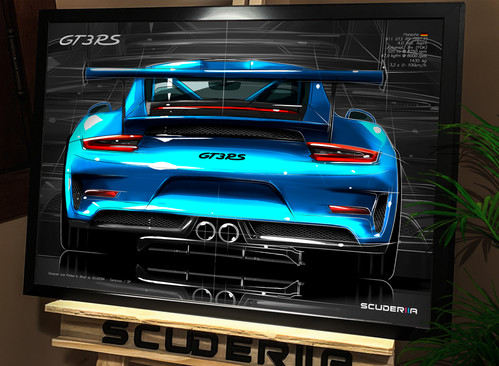 QUADRO DECORATIVO PORSCHE 911 GT3RS (991.2) - REAR VIEW