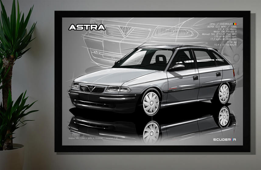 Thumbnail: QUADRO DECORATIVO CHEVROLET ASTRA 1995-1997 (BELGA) - PERSPECTIVE OPEL