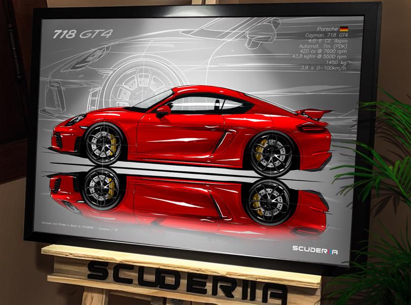 Miniatura: QUADRO DECORATIVO 718 GT4 CAYMAN 4.0 420cv - SIDE STREET