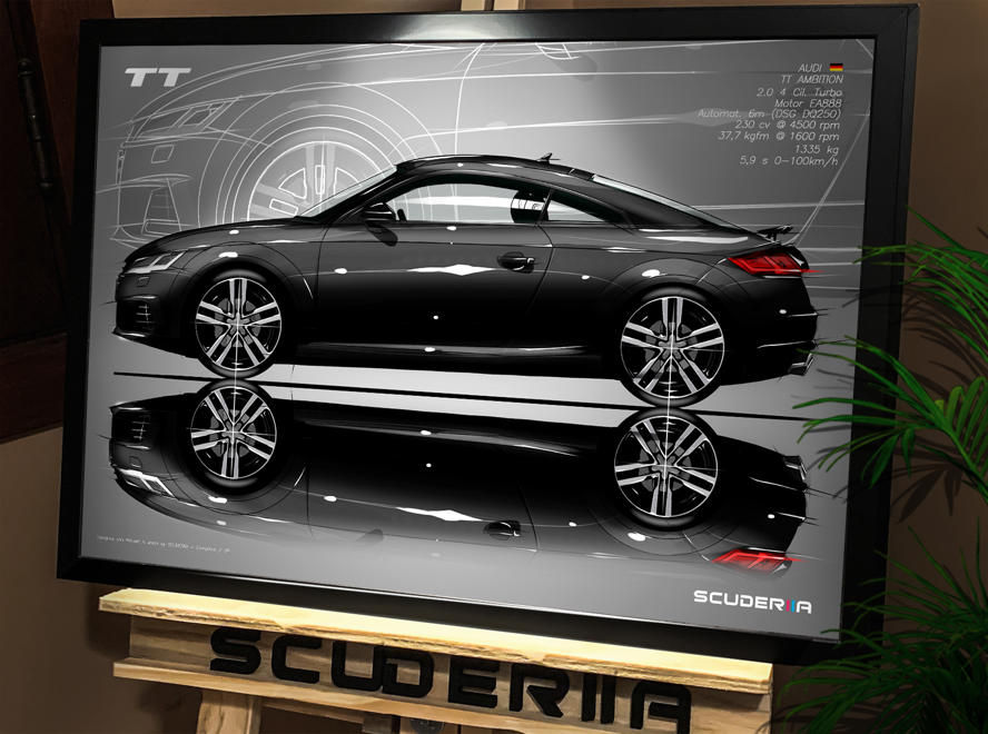 Thumbnail: QUADRO POSTER AUDI TT AMBITION 2.0 TFSi MK3 2015+ - SIDE STREET