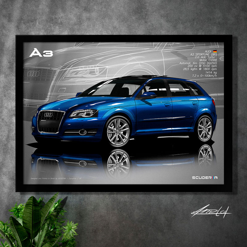 Miniatura: QUADRO DECORATIVO AUDI A3 SPORTBACK 2.0 TURBO (8P) 2010-2012 - PERSPECTIVE