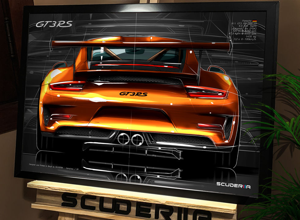 Miniatura: QUADRO DECORATIVO PORSCHE 911 GT3RS (991.2) - REAR VIEW