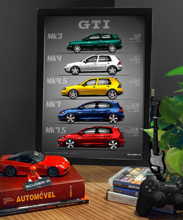 Thumbnail: QUADRO DECORATIVO VOLKSWAGEN GOLF GTI LEGEND'S - MK3 / MK4 / MK4,5 / MK7 / MK7,5