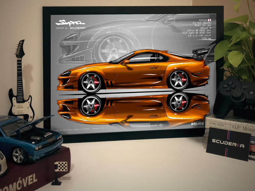 Miniatura: QUADRO DECORATIVO TOYOTA SUPRA MK4 Bodykit by SCUDERIIA - SIDE STREET