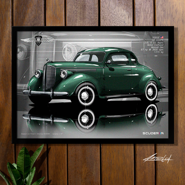 Miniatura: QUADRO DECORATIVO DODGE SIX SERIES D8 COUPE 1938 - PERSPECTIVE