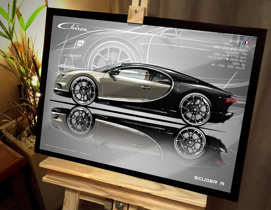 Miniatura: QUADRO DECORATIVO BUGATTI CHIRON - SIDE STREET W16