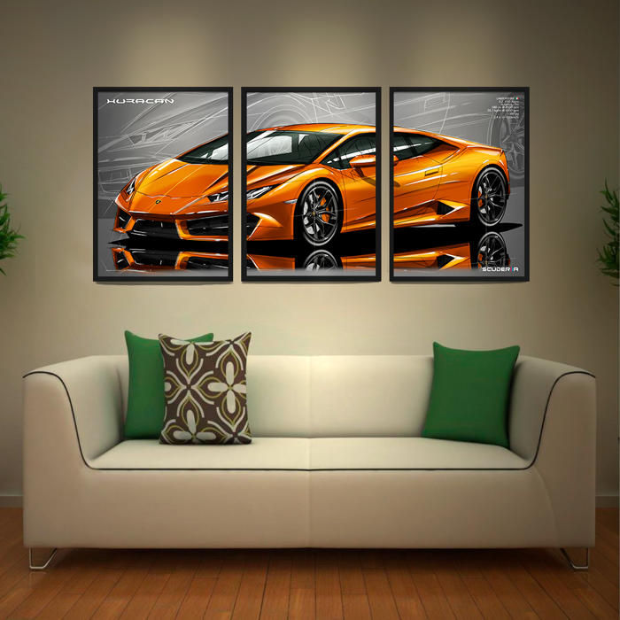 Thumbnail: QUADRO DECORATIVO LAMBORGHINI HURACAN LP 580 MOSAICO - PERSPECTIVE SUPER CARROS SCUDERIIA