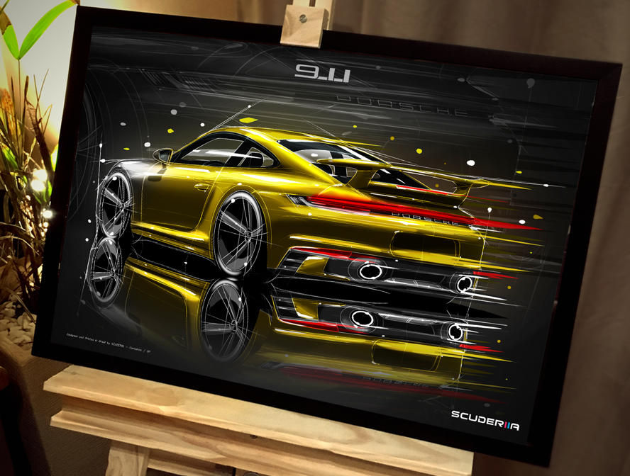 Miniatura: QUADRO DECORATIVO PORSCHE 911 (992) Aerokit - Colors