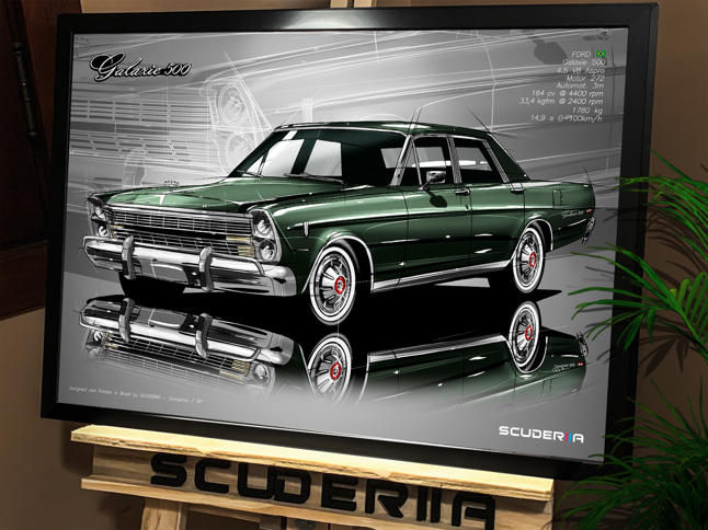 QUADRO DECORATIVO FORD GALAXYE 500 V8 - PERSPECTIVE