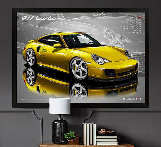 PORSCHE 911 アートパネル livli.diamonddesign QUADRO DECORATIVO PORSCHE 911 TURBO 3.6 420cv (996) - PERSPECTIVE