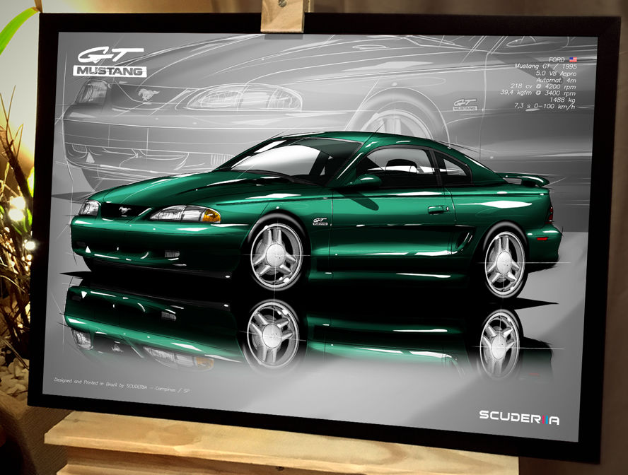 Miniatura: QUADRO DECORATIVO FORD MUSTANG GT 5.0 V8 AUTOMÁTICO 1995 - PERSPECTIVE