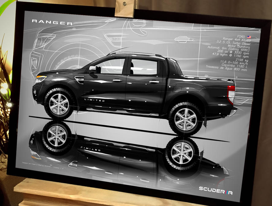 Miniatura: QUADRO POSTER RANGER LIMITED 3.2 DIESEL 4X4 2013-2016 - SIDE STREET
