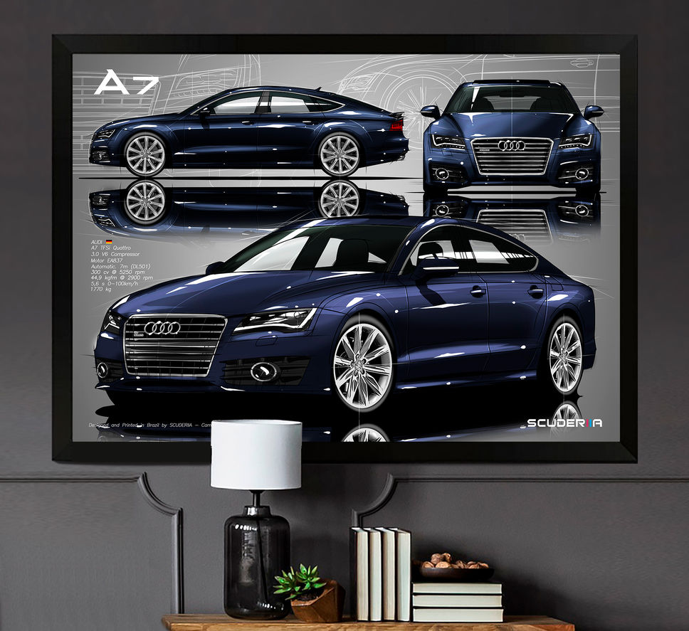 Miniatura: QUADRO DECORATIVO AUDI A7 SPORTBACK AMBITION QUATTRO - 2011-2015 - COMPOSITION I
