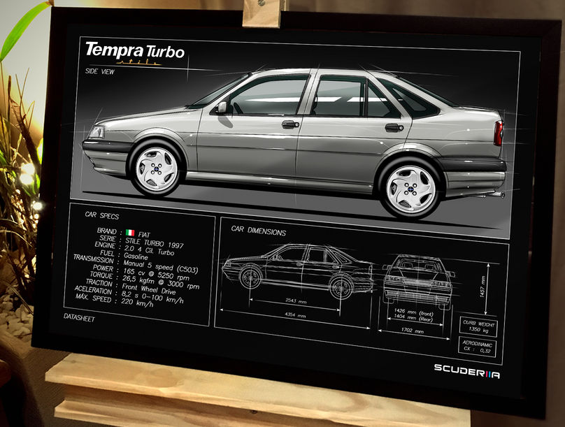 Thumbnail: QUADRO DECORATIVO FIAT TEMPRA  STILE TURBO 1996-1998 4P -DATA SHEET