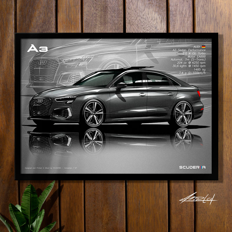 Thumbnail: QUADRO DECORATIVO AUDI A3 SEDAN PERFORMANCE 22-24  - PERSPECTIVE