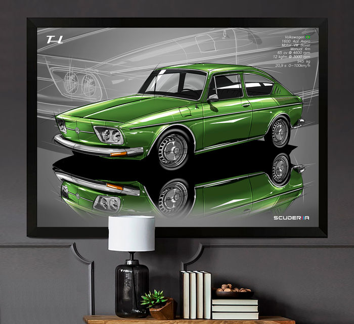 QUADRO DECORATIVO VOLKSWAGEN TL 1600 COUPE frente alta - PERSPECTIVE