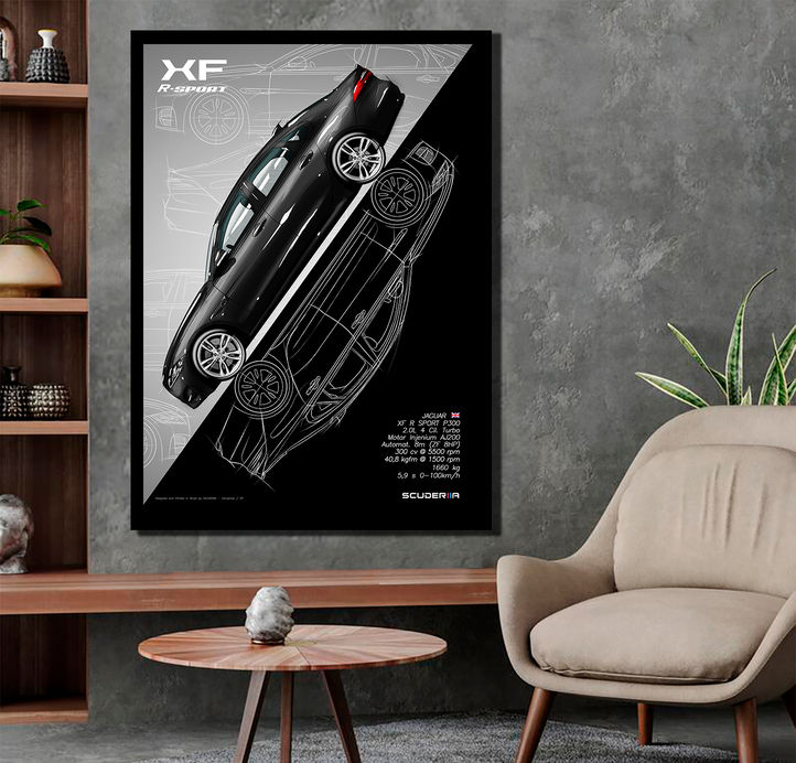 Miniatura: QUADRO DECORATIVO JAGUAR XF R SPORT 2.0 TURBO 300cv - GRADIENT STREET