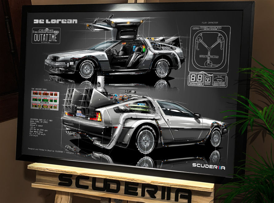 Thumbnail: QUADRO DECORATIVO DELOREAN DMC-12 "DE VOLTA PARA O FUTURO" - PERSPECTIVE II