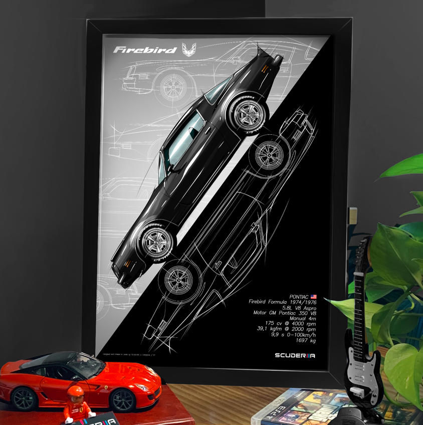 Thumbnail: QUADRO POSTER PONTIAC FIREBIRD 5.8L V8 Fórmula - 1974-1976 - GRADIENT STREET MUSCLE CAR CARRO