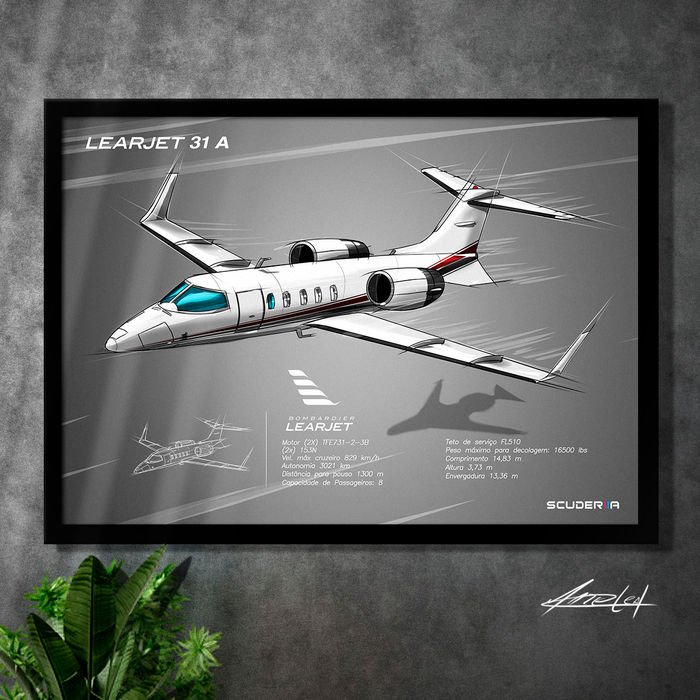 Miniatura: QUADRO DECORATIVO AVIÃO BOMBARDIER LEARJET 31A - CLIMB