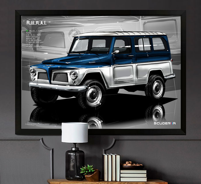 Miniatura: QUADRO DECORATIVO FORD WILLYS RURAL - PERSPECTIVE